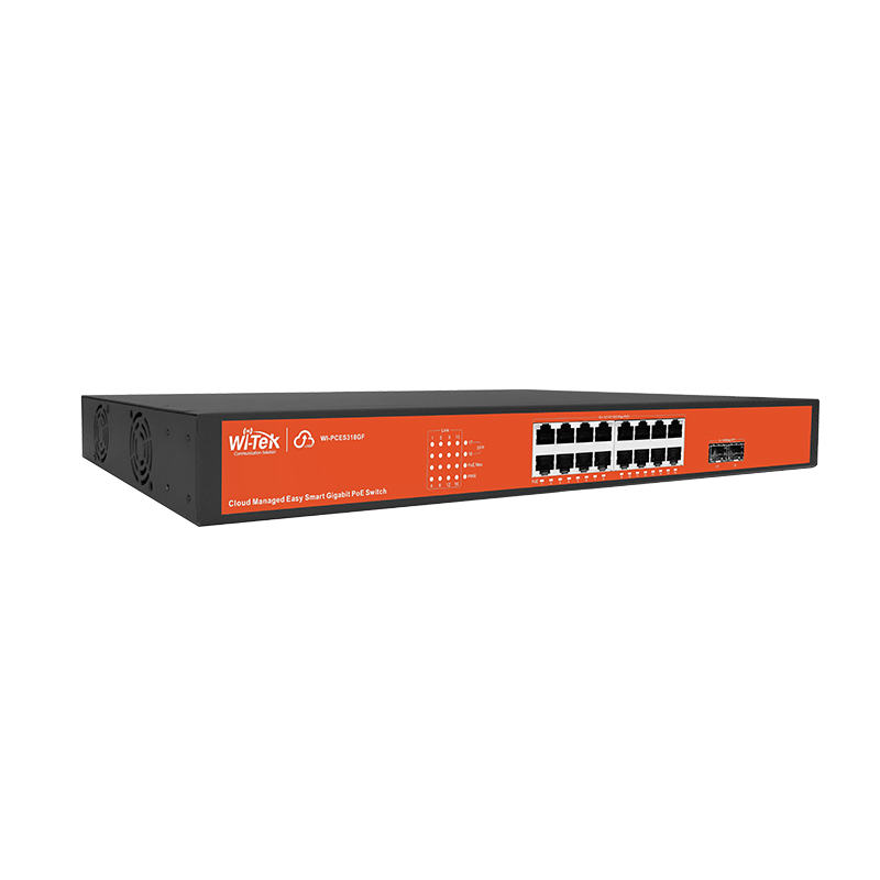 Wi-Tek WI-PCES318GF Коммутатор 16-портовый PoE, управление через Wi-Tek Cloud