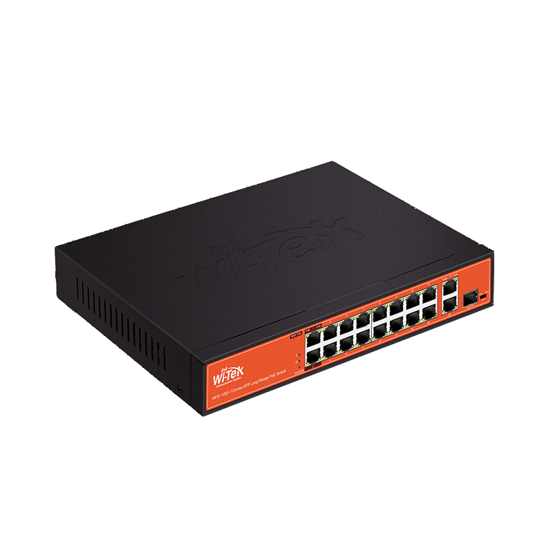 Wi-Tek WI-PS518G Коммутатор 16-портовый неуправляемый PoE