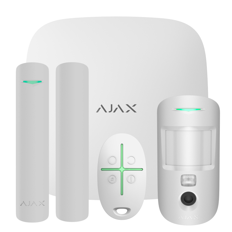 Ajax Hub Kit Cam HDR белый комплект (Hub-1шт, MotionCam-1шт, DoorProtect-1шт, SpaceControl-1шт)