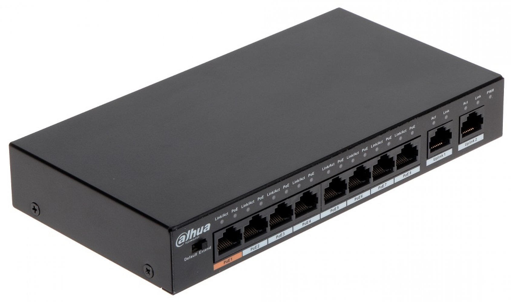Коммутатор 10 портов 8PoE DH-PFS3010-8ET-65 100 Мбит/с 2 аплинк