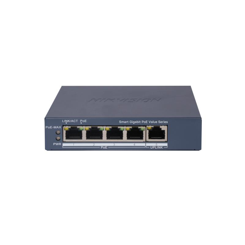 Hikvision DS-3E1505P-EI/M Коммутатор 4-портовый PoE, управление через Hik-Partner Pro