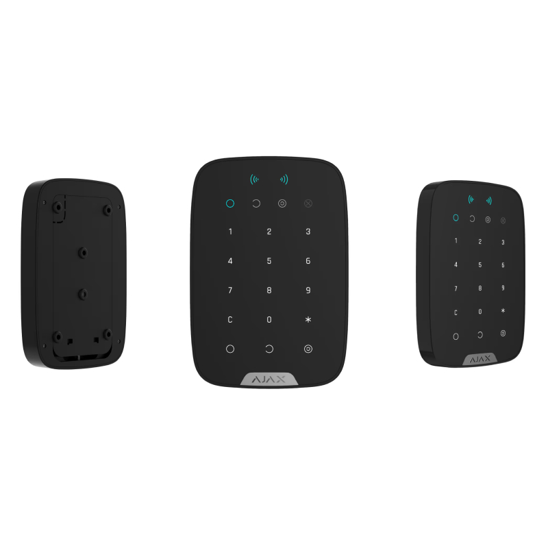Ajax KeyPad Plus черный Беспроводная клавиатура с поддержкой защищенных бесконтактных карт и брелоков
