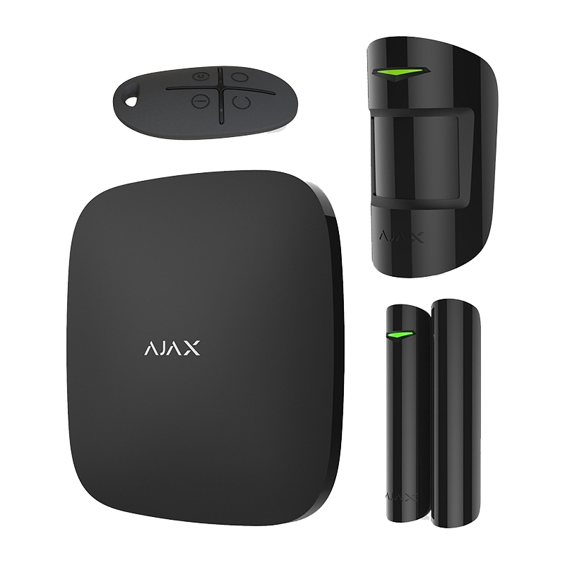 Ajax Hub Kit черный комплект (Hub-1шт, MotionProtect-1шт, DoorProtect-1шт, SpaceControl-1шт)