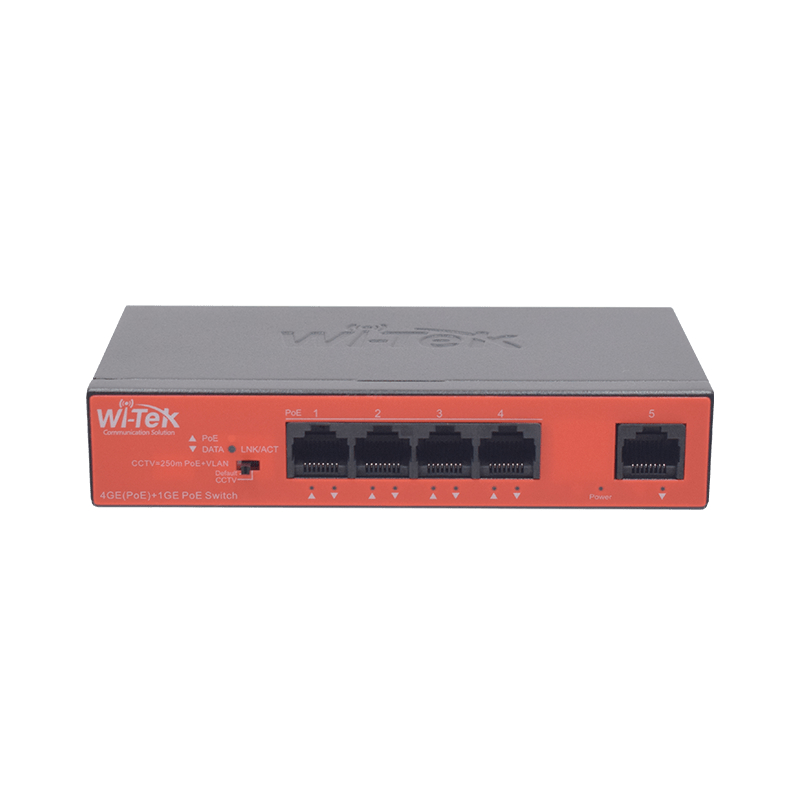 Wi-Tek WI-PS305GH Коммутатор 4-портовый неуправляемый PoE