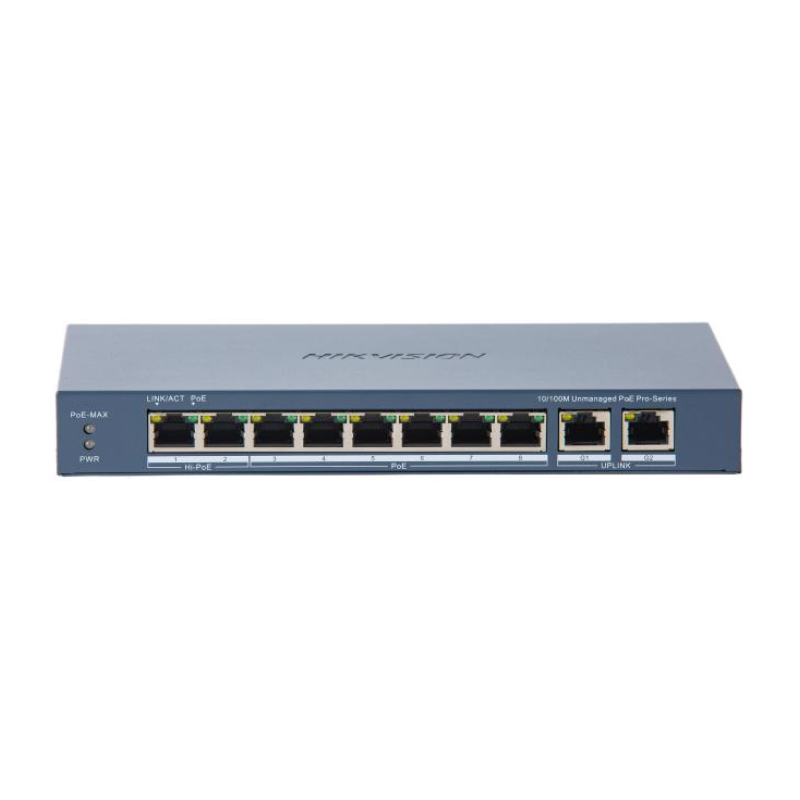 Hikvision DS-3E0310HP-E(C) Коммутатор 8-портовый неуправляемый PoE