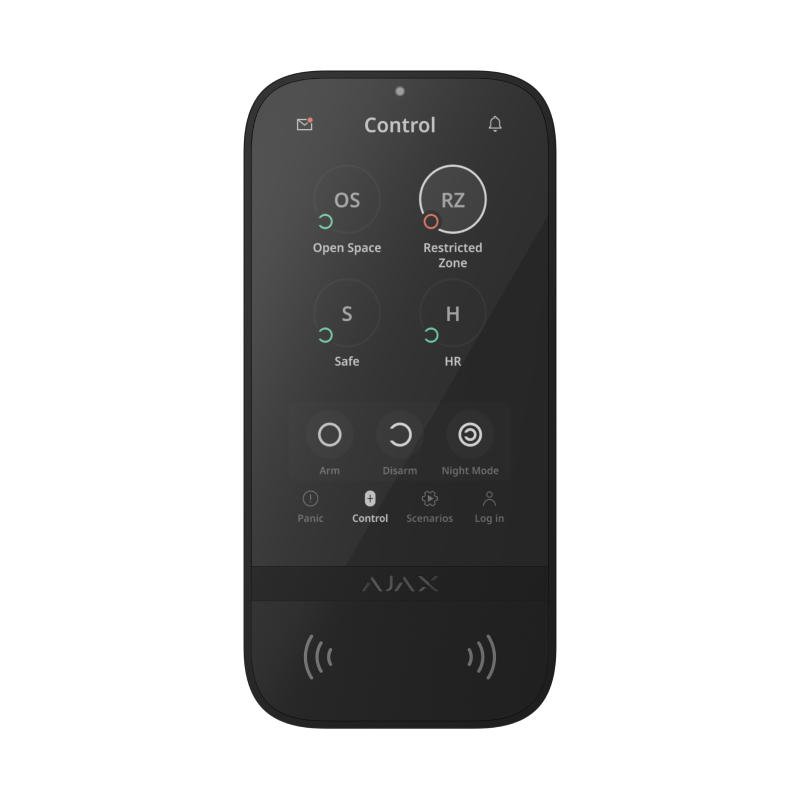 Ajax Superior KeyPad TouchScreen G3 черный Беспроводная клавиатура с сенсорным экраном и поддержкой аутентификации с помощью Pass, Tag