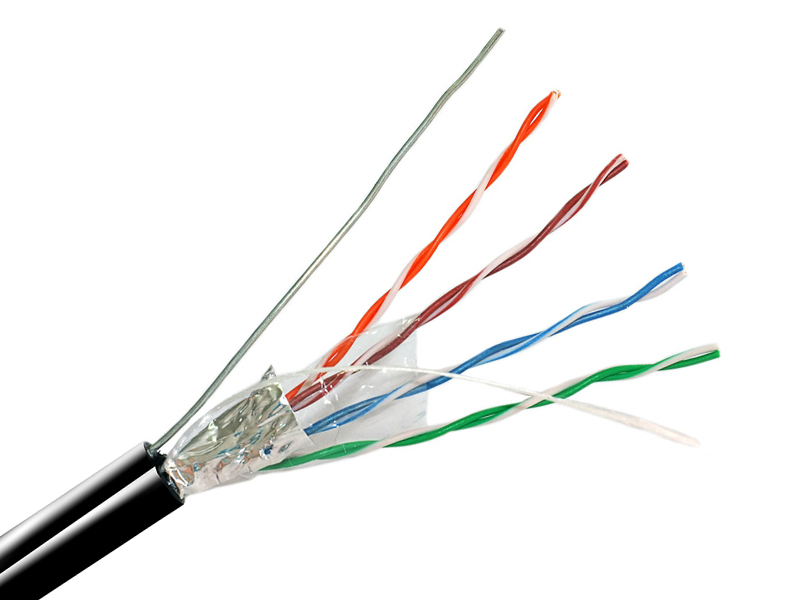 Кабель Optimus FTP-5e 4х2х0.51 Cu (outdoor) 305 м с ТРОСОМ