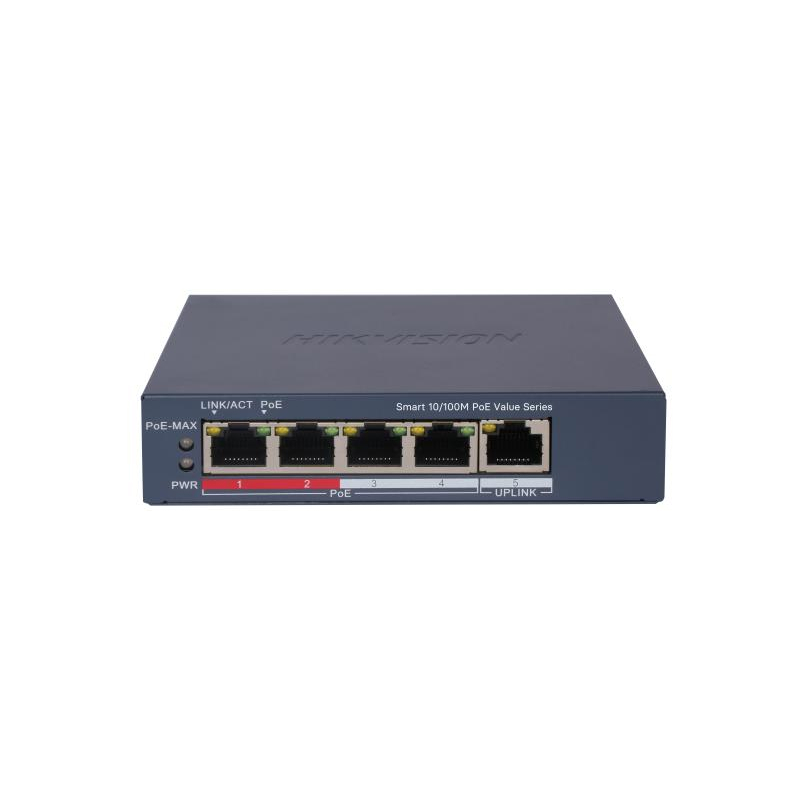Hikvision DS-3E1105P-EI/M Коммутатор 4-портовый неуправляемый PoE