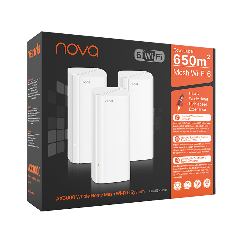 Tenda EX12 Mesh Wi-Fi роутер (3 устройства)