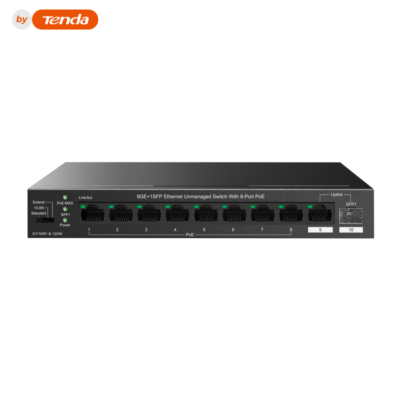 IP-Com G1110PF-8-120W Коммутатор 8-портовый неуправляемый PoE