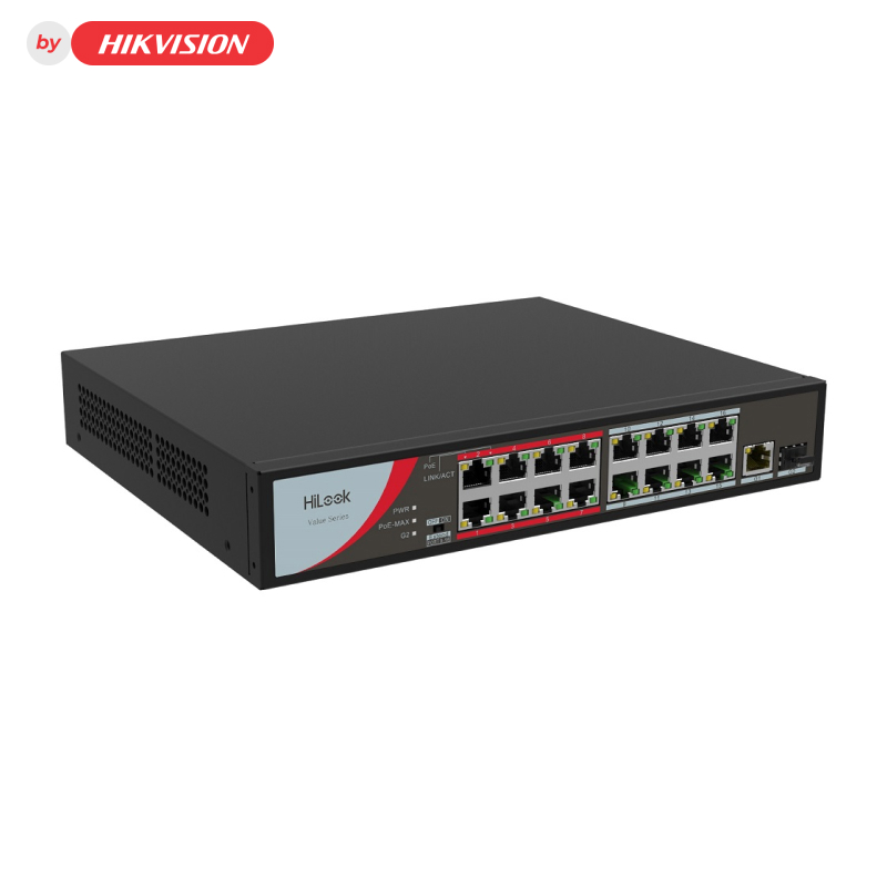 HiLook NS-0318P-130(B) Коммутатор 16-портовый неуправляемый PoE