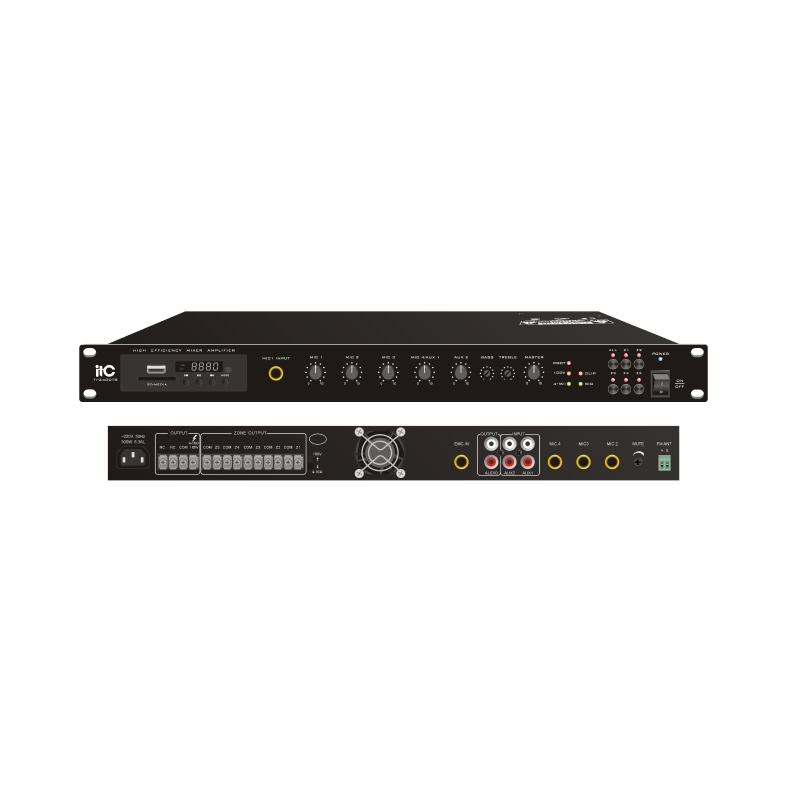 ITC TI-240DTB Усилитель микшерный, цифровой с Мр3, тюнером, Bluetooth, 240Вт