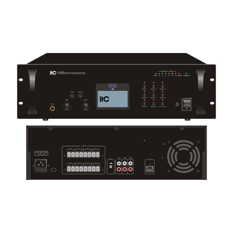 ITC T-77500Z 8-зонный IP-усилитель мощности 500Вт для монтажа в стойку