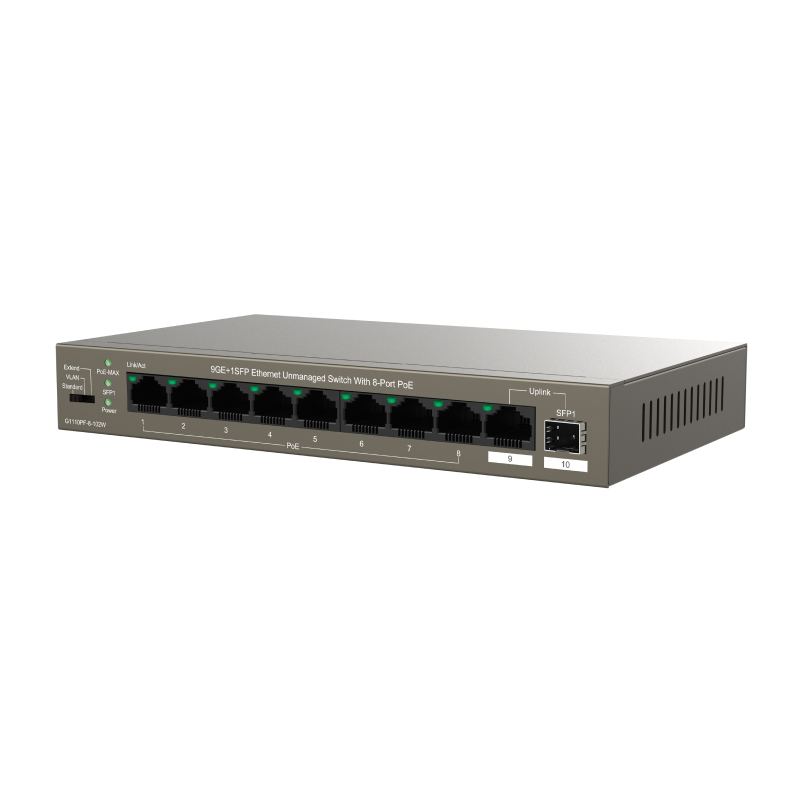 IP-Com G1110PF-8-102W Коммутатор 8-портовый неуправляемый PoE