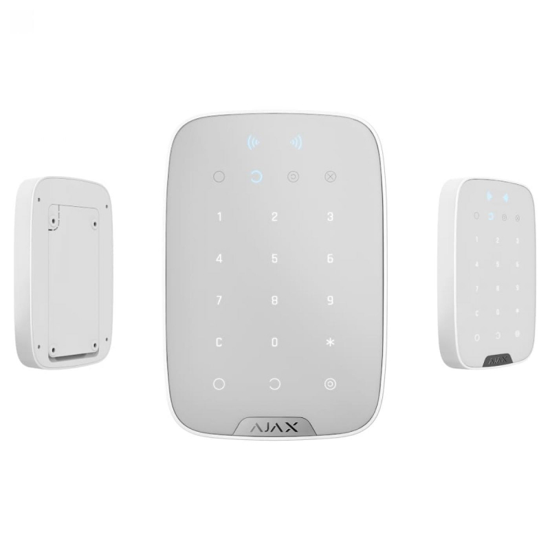 Ajax KeyPad Plus белый Беспроводная клавиатура с поддержкой защищенных бесконтактных карт и брелоков