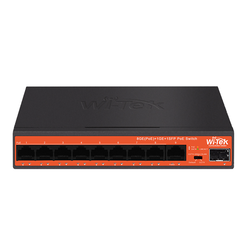 Wi-Tek WI-PS309GFH Коммутатор 8-портовый неуправляемый PoE