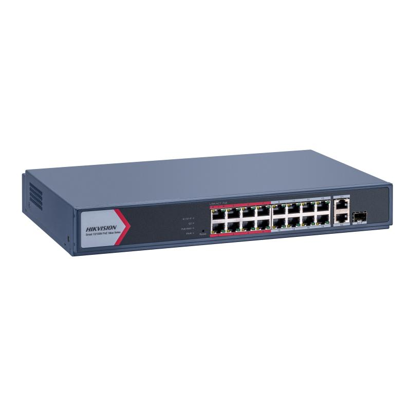 Hikvision DS-3E1318P-EI/M Коммутатор 16-портовый PoE, управление через Hik-Partner Pro
