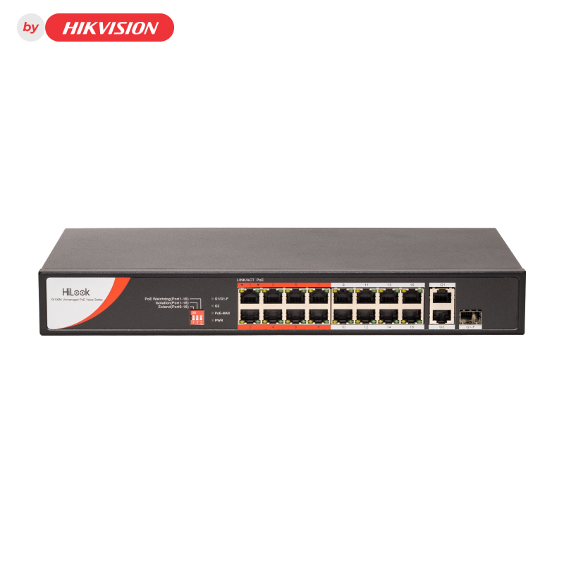 HiLook NS-0318P-130(C) Коммутатор 16-портовый неуправляемый PoE