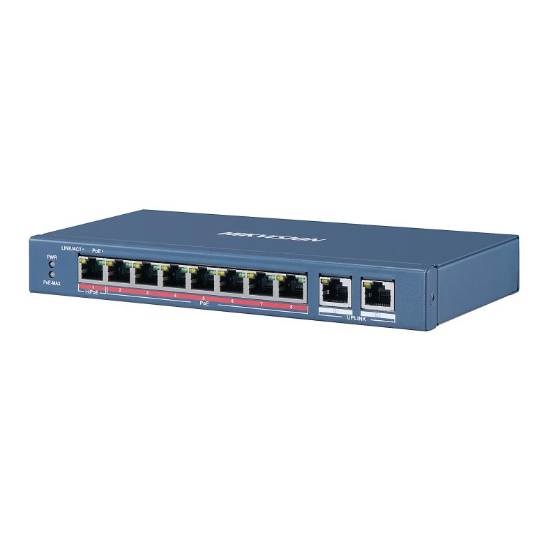 Hikvision DS-3E0310HP-E Коммутатор 8-портовый неуправляемый Hi-PoE