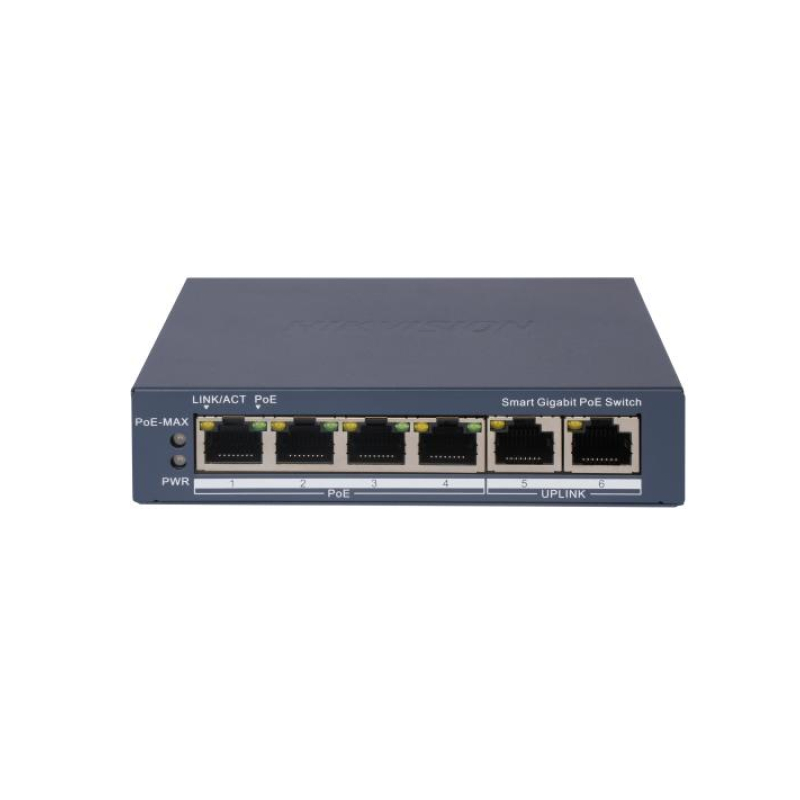 Hikvision DS-3E1506P-EI Коммутатор 4-портовый PoE, управление через Hik-Partner Pro