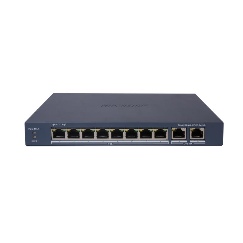 Hikvision DS-3E1510P-EI (V2) Коммутатор 8-портовый PoE, управление через Hik-Partner Pro