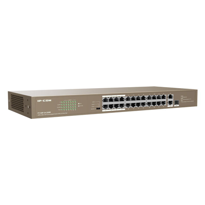 IP-Com F1126P-24-250W Коммутатор 26 портовый неуправляемый PoE