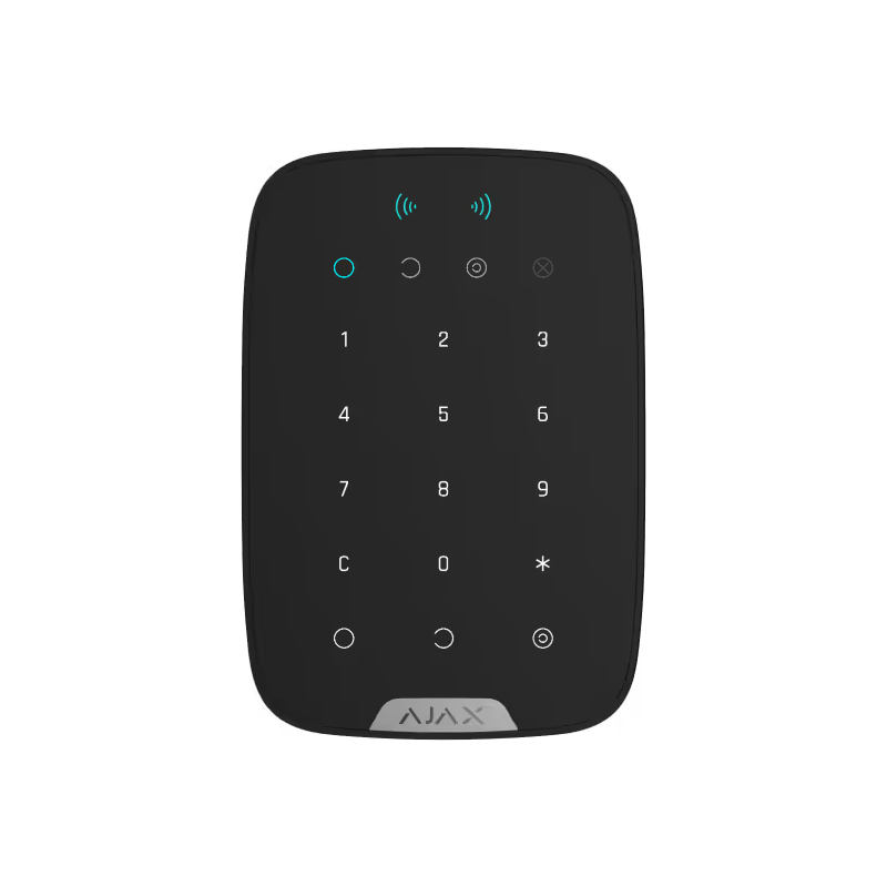 Ajax KeyPad Plus черный Беспроводная клавиатура с поддержкой защищенных бесконтактных карт и брелоков