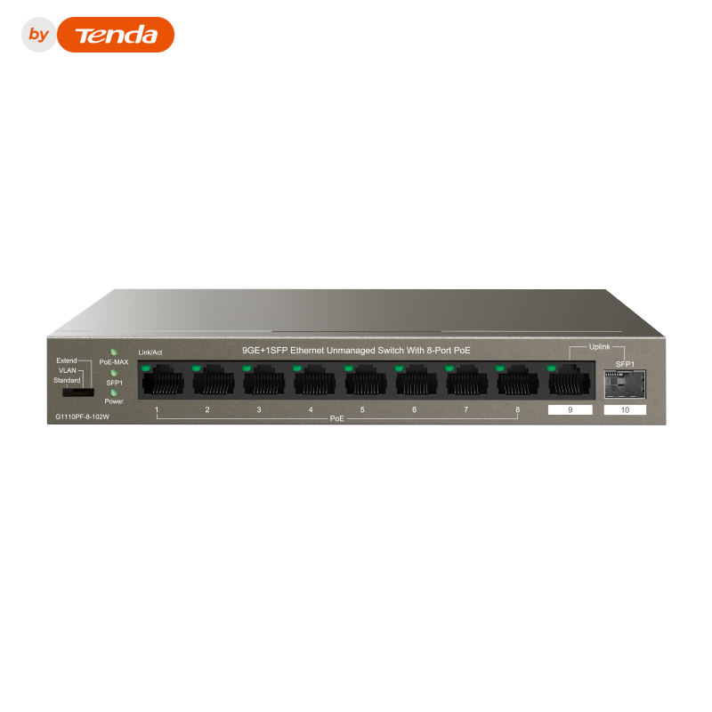 IP-Com G1110PF-8-102W Коммутатор 8-портовый неуправляемый PoE
