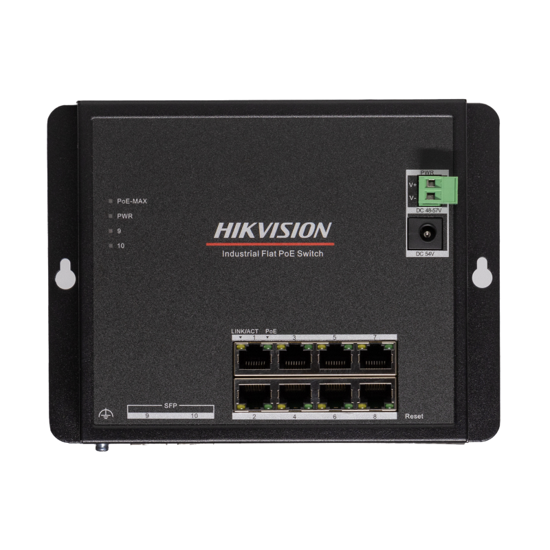 Hikvision DS-3T1510P-SI-FLT Промышленный плоский 8-портовый управляемый коммутатор