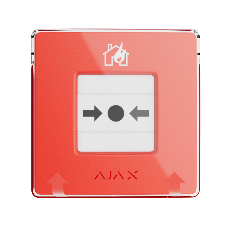 Ajax ManualCallPoint красный Беспроводная настенная кнопка для активации пожарной тревоги вручную