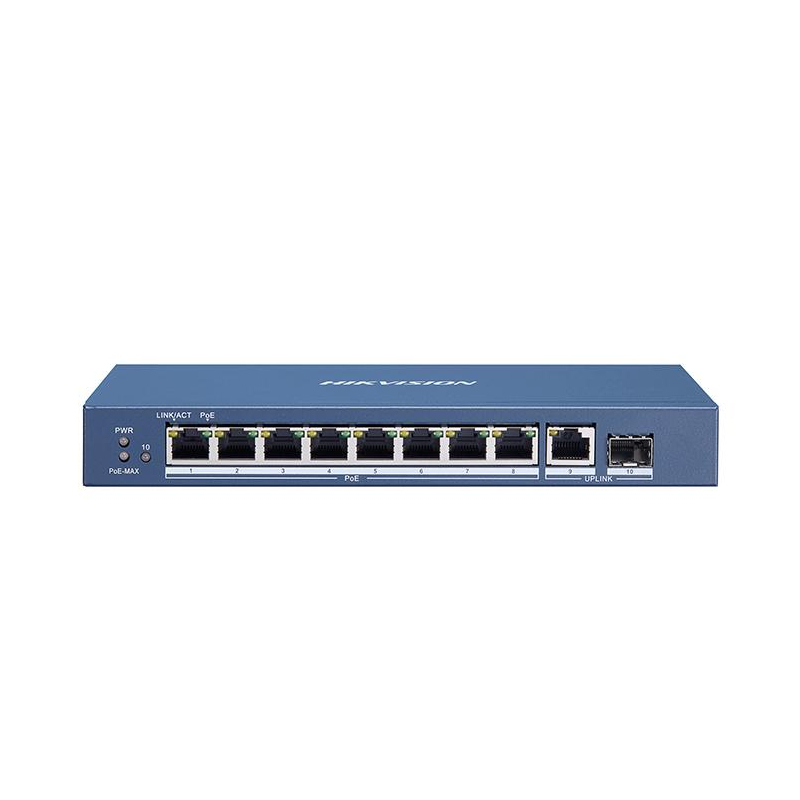 Hikvision DS-3E0510P-E Коммутатор 8-портовый неуправляемый PoE
